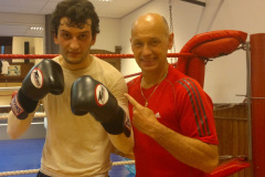 Security Ambassador Astemir Karmov with his boxing coach Henri